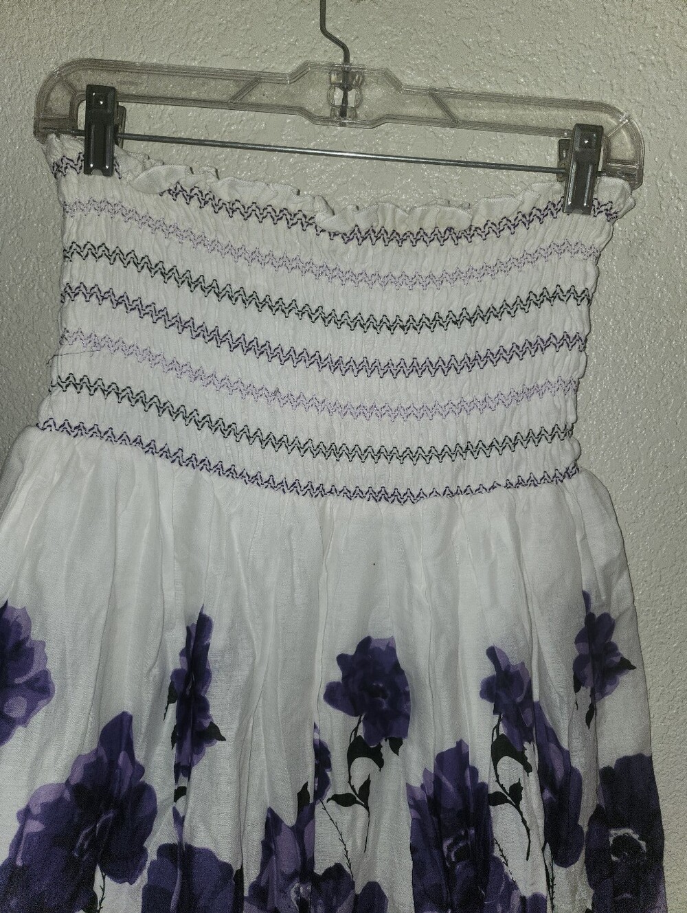 🤍💜NWT Fun & Flirt By Japna "Smocked Tube Top Purple💜Floral🌸 Dress" Sz Large - Picture 8 of 9